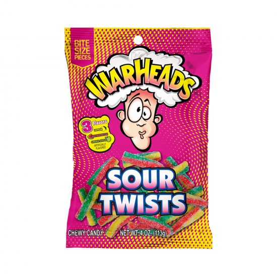 Warheads Sour Twists Bag 113g